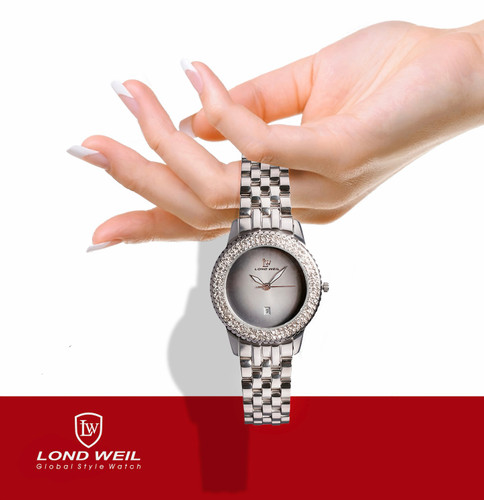 ساعت لوندویل زنانه دور نگین فول استیل