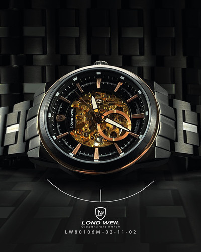 ساعت لوندویل مردانه اتوماتیک بند فلزی صفحه چرخ دنده ای کامل