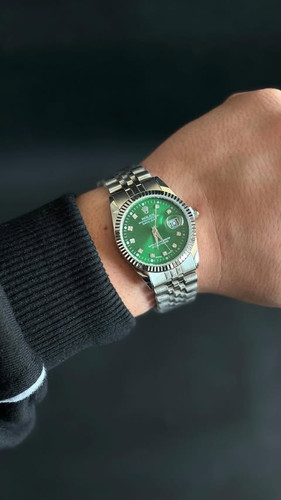 رولکس مردانه وزنانه بند استیل کلاسیک تقویم دار