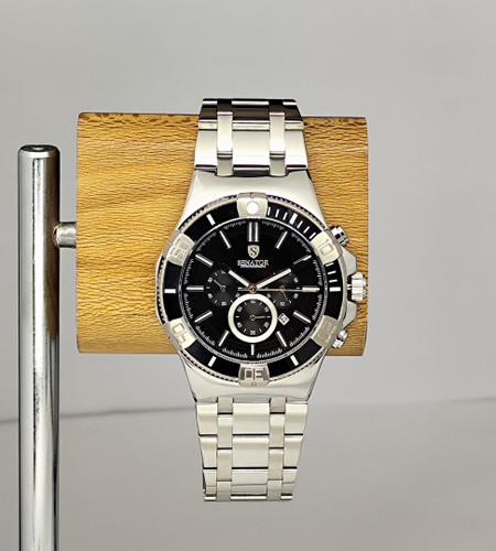 ساعت مردانه سناتور سه موتوره کرنوگراف فول استیل دور قاب خلبانی