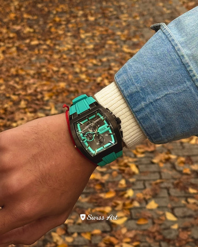 ساعت سویس ارت مردانه سه موتوره کرنوگراف بند رابر اورجینال