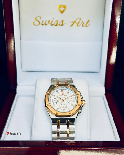 ساعت مچی زنانه سویس ارت فول تایم سه موتوره فعال بند فلزی