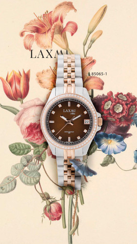 ساعت مچی زنانه لاکسمی بند رولکسی دور نگین