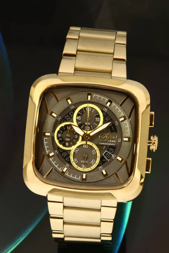 ساعت مچی کوبل چهارگوش سه موتوره کرنوگراف فول استیل