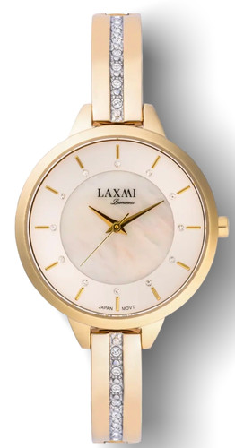 ساعت مچی لاکسمی زنانه بند نگین دار صفحه صدفی 8008