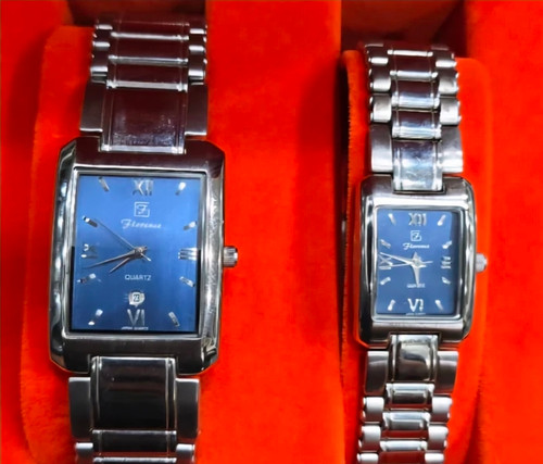 ساعت مچی ست فینس چهارگوش پیم بند استیل موتور ژاپن